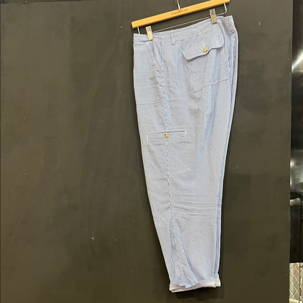 Liz Claiborne Light Blue Pinstripe Cargo Pants